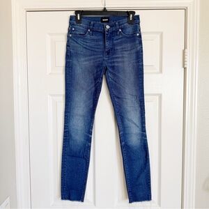 Hudson Jeans Natalie Mid Rise Skinny Jeans with Raw Hem